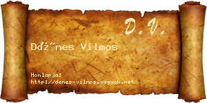 Dénes Vilmos névjegykártya